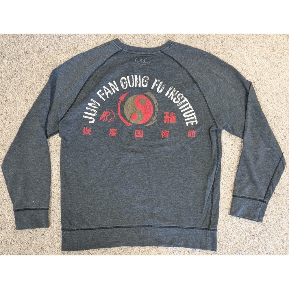Roots Of Fight Sweatshirt Mens Medium Gray Bruce Lee Gung Fu Under Armour